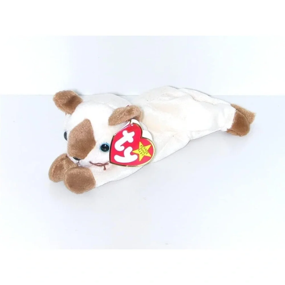 Ty Snip Cream and Brown Beanie Baby Cat Plush Toy